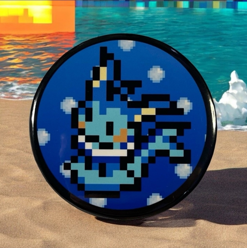 Pokemon Pixel Vaporeon Pin — Blue, Black, Light Blue